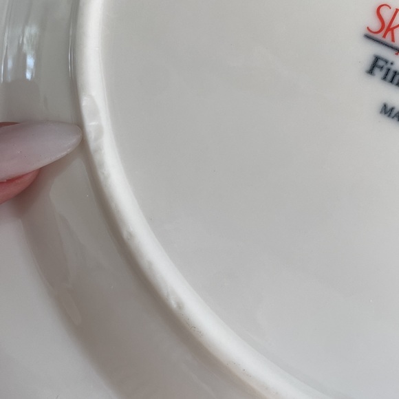 Rose Brocade Blue Floral Fine Porcelain Plate - Picture 6 of 6